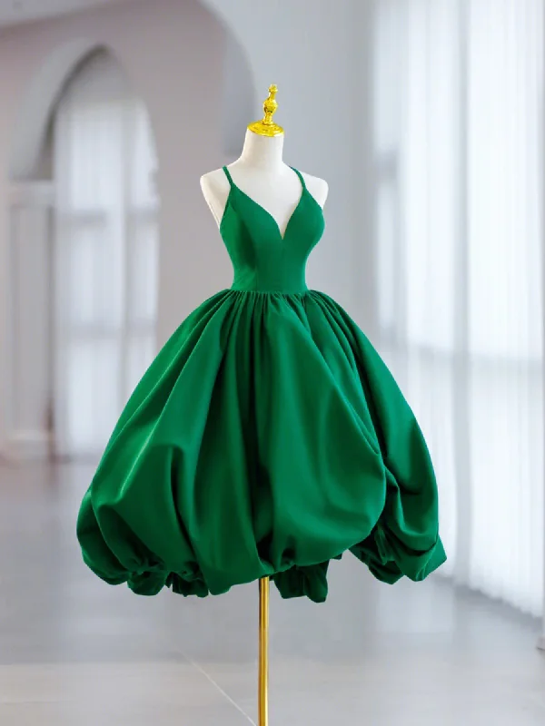 Short Green V Neck Satin Prom Dresses, Short Green V Neck Satin Formal Homecoming Dresses Short Green V Neck Satin Prom Dresses, Short Green V Neck Satin Formal Homecoming Dresses