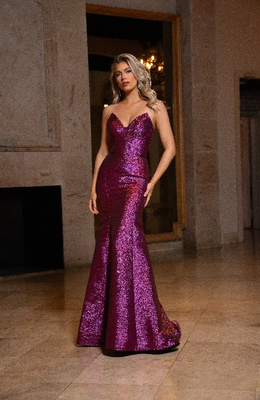 Rachel Allan 70743 Mermaid Gown Long Formal Metallic Prom Dress