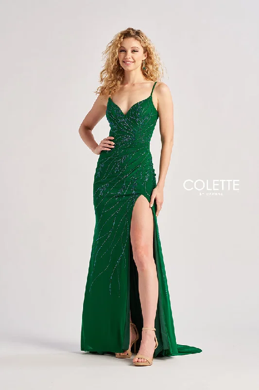 Colette by Daphne CL8510 Beaded Long Formal Mermaid Prom Dress