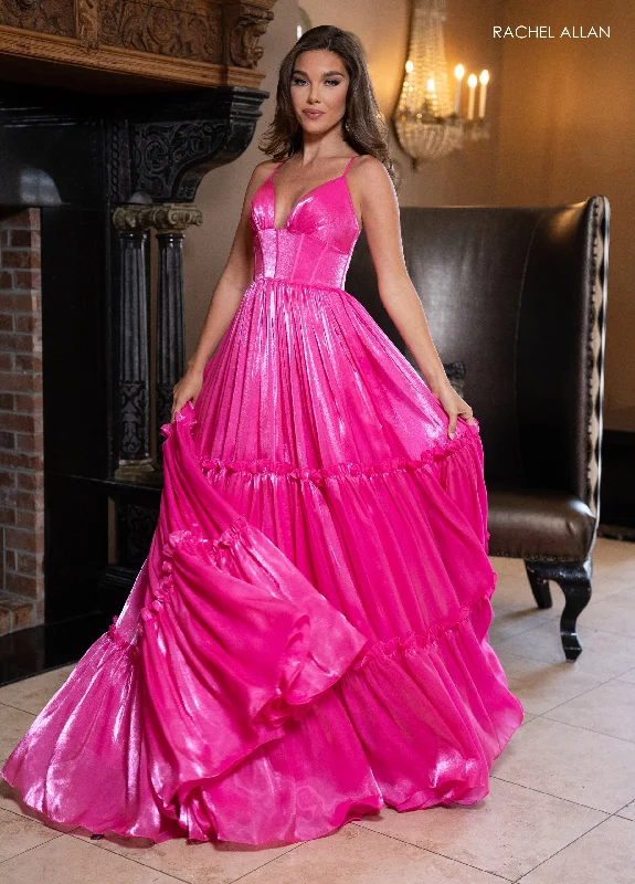 Rachel Allan 70748 Long Fitted Tiered Formal Prom Dress