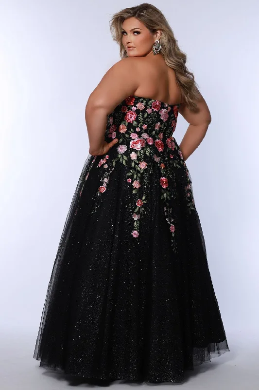 Sydneys Closet SC7407 Ball Gown Long Floral Formal Plus Size Prom Dress