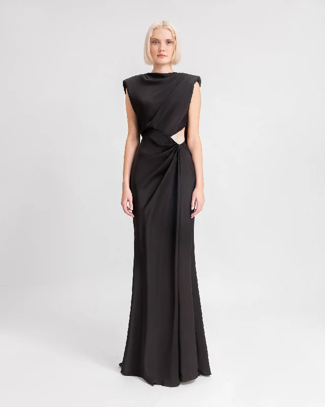 Cut-Out Draped Dress
