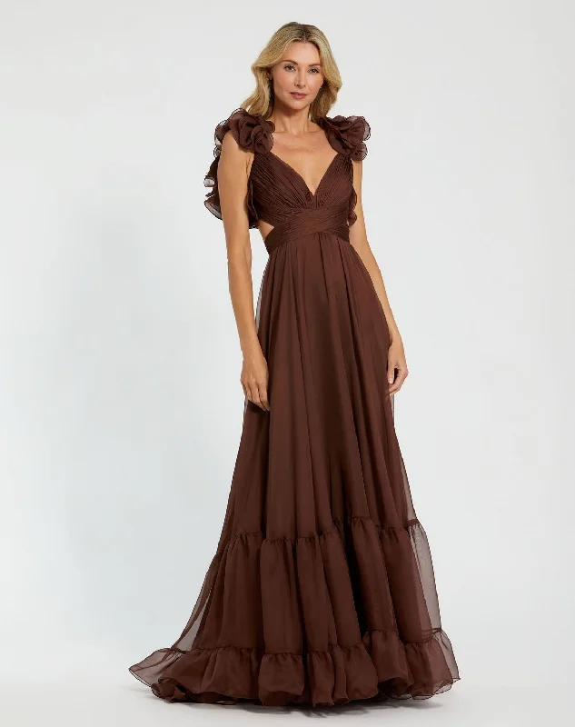 Mac Duggal 67911 Long A Line Formal Ruffled Prom Dress