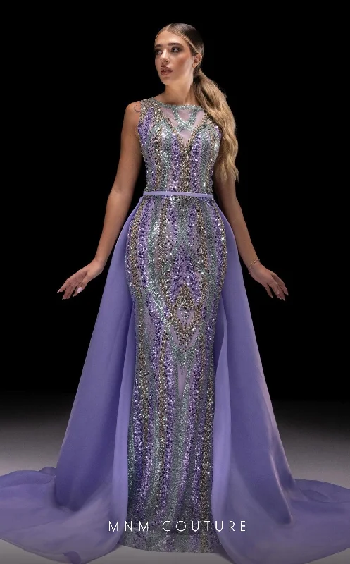 MNM Couture K4220 Long Fitted Formal Overskirt Prom Dress