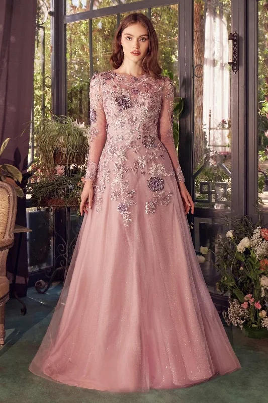 Andrea & Leo A1356 Long Sequin A Line Formal Prom Dress