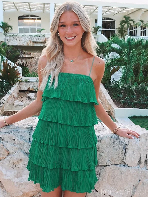 Simple Spaghetti Strap Sleeveless Chiffon Short A-line Homecoming Dresses For Party Online, HD0819 Simple Spaghetti Strap Sleeveless Chiffon Short A-line Homecoming Dresses For Party Online, HD0819