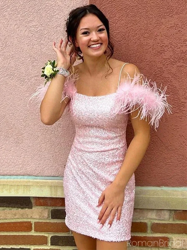 Shiny Off-shoulder Sleeveless Short Mermaid Sequin Homecoming Dresses For Party Online, HD0793 Shiny Off-shoulder Sleeveless Short Mermaid Sequin Homecoming Dresses For Party Online, HD0793