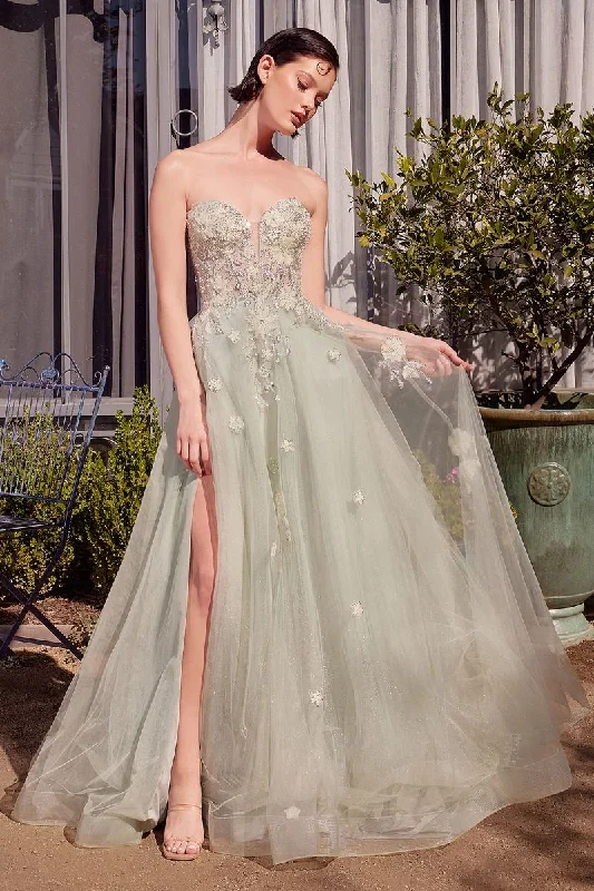 Andrea & Leo A1418 Long Floral Ball Gown Formal Prom Dress
