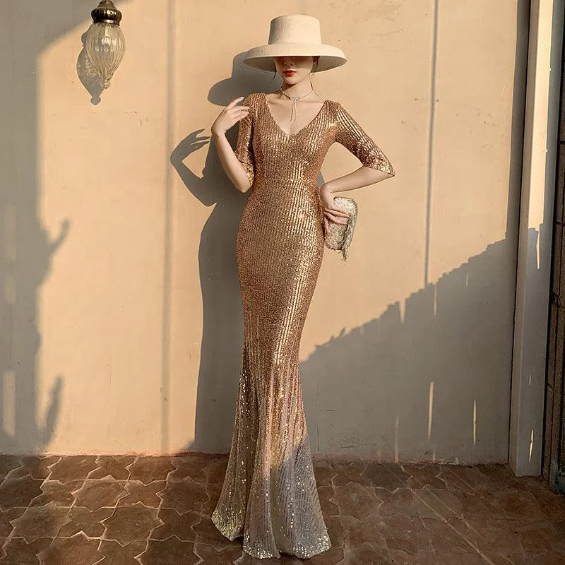Champagne V-neck