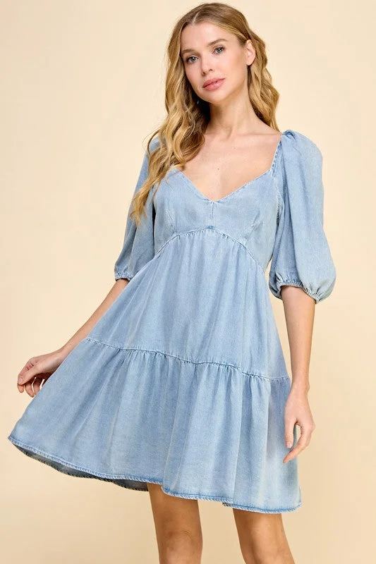 Karly Tencel Tiered Dress