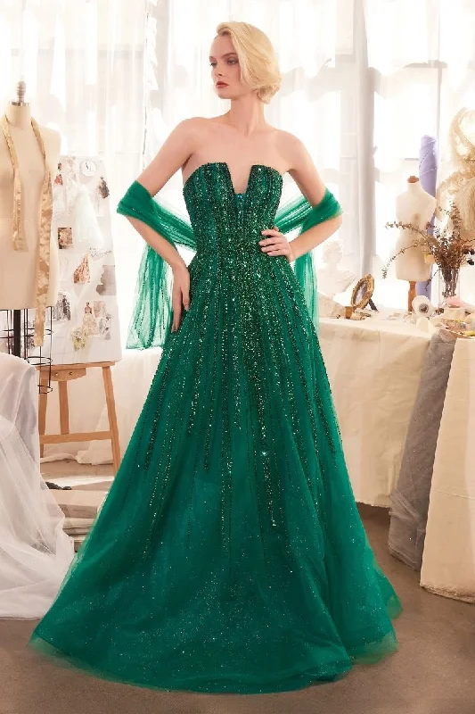 Andrea & Leo A1369 Long Fitted Ombre Beaded Formal Prom Dress