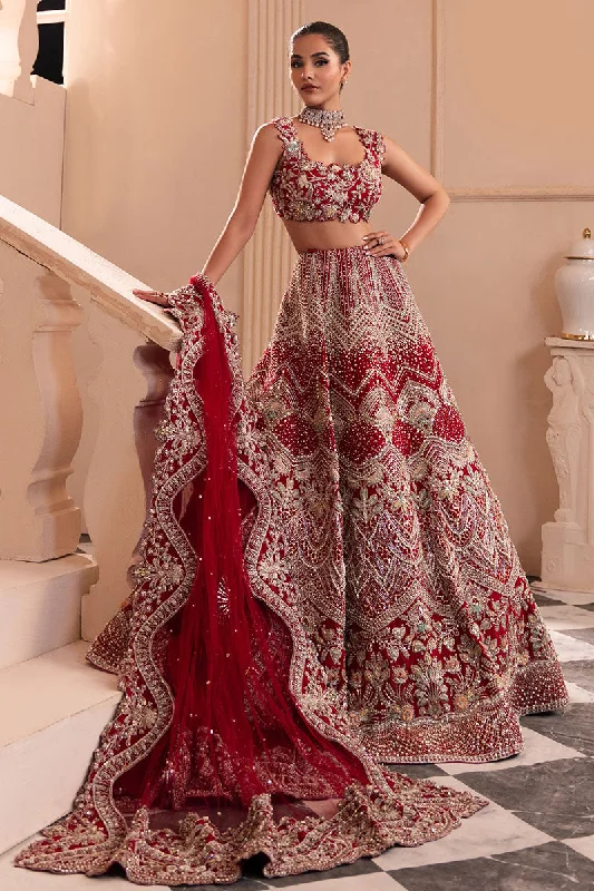 Indian Bridal Dress in Red Choli and Lehenga Style