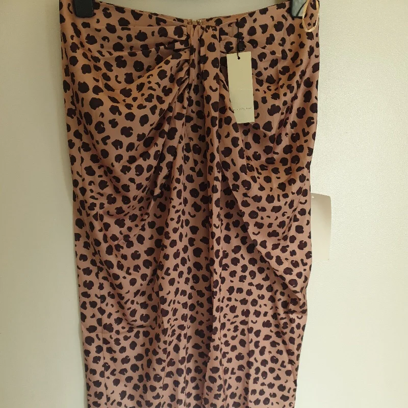 Never Fully Dressed Animal Ruched Skirt Brown Uk14****Ref V186