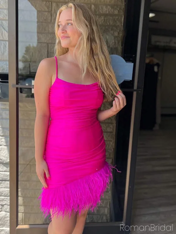 Simple Spaghetti Strap Sleeveless Short Satin Mermaid Homecoming Dresses For Party Online, HD0801 Simple Spaghetti Strap Sleeveless Short Satin Mermaid Homecoming Dresses For Party Online, HD0801