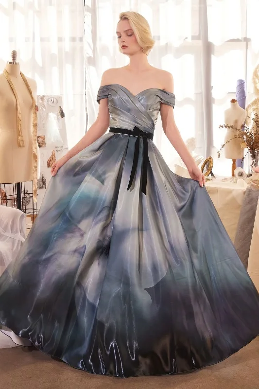 Andrea & Leo A1431 Long Formal Ball Gown Printed Prom Dress