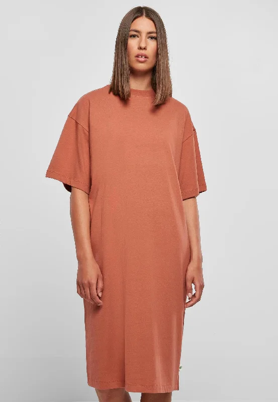 Urban Classics - Ladies Organic Long Oversized Terracotta - Dress