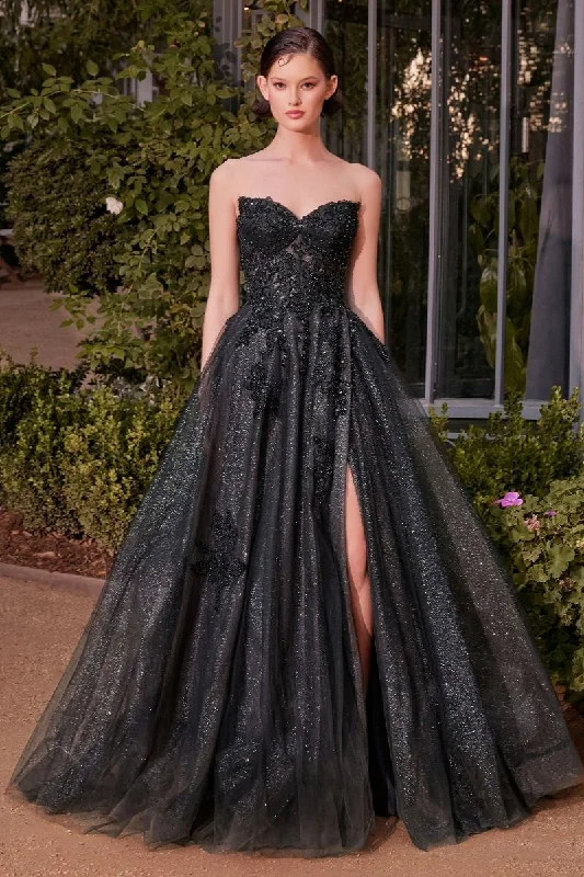 Andrea & Leo A1378 Long Formal Ball Gown Layered Sequin Floral Prom Dress