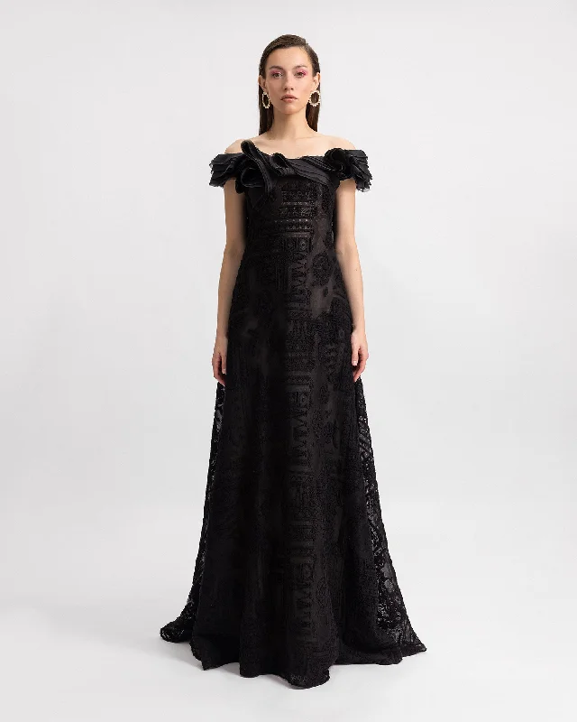 Off-Shoulders Loose-Cut Dress