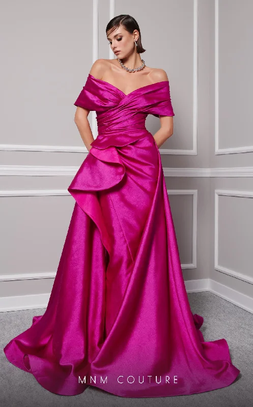 MNM Couture 2747A Ruffle Long Formal Overskirt Evening Dress