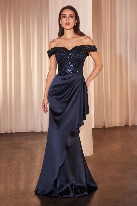 Cinderella Divine CR877 Beaded Formal Evening Long Prom Dress