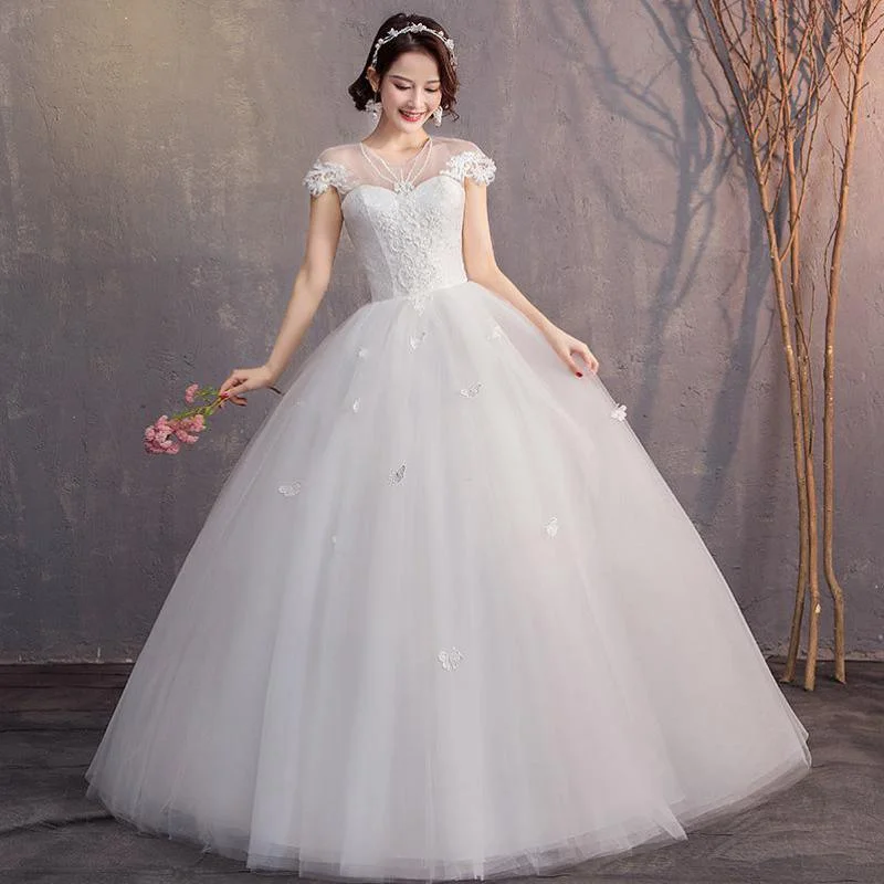 White Floral Embroidery Cap Sleeve Floor-length Summer Dress