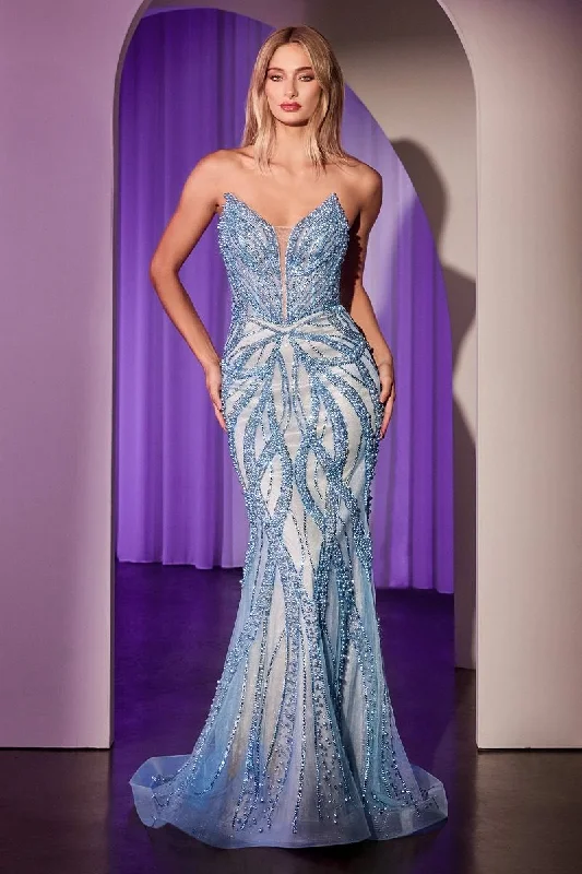 Cinderella Divine CC0688 Beaded Log Formal Mermaid Prom Dress