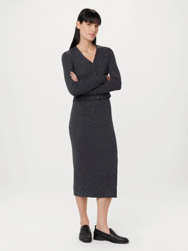 The Merino Sweater Skirt in Charcoal Grey Soft Cozy Warm