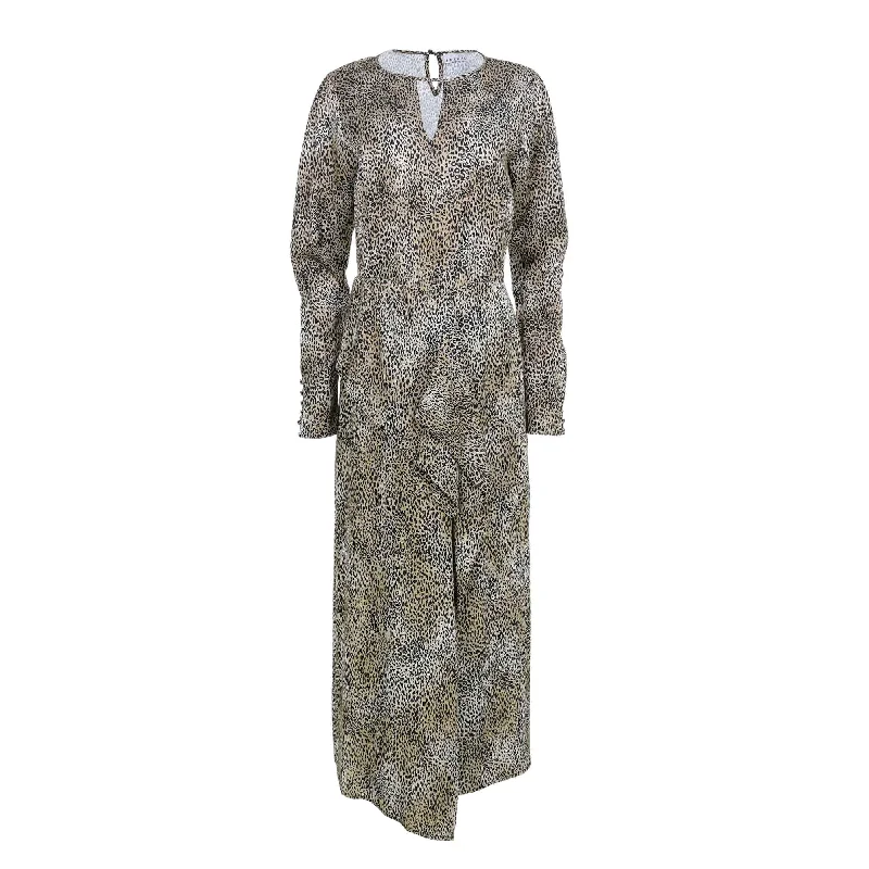 Sfizio Leopard Print Aurora Long Dress Tunics Stylish elegant