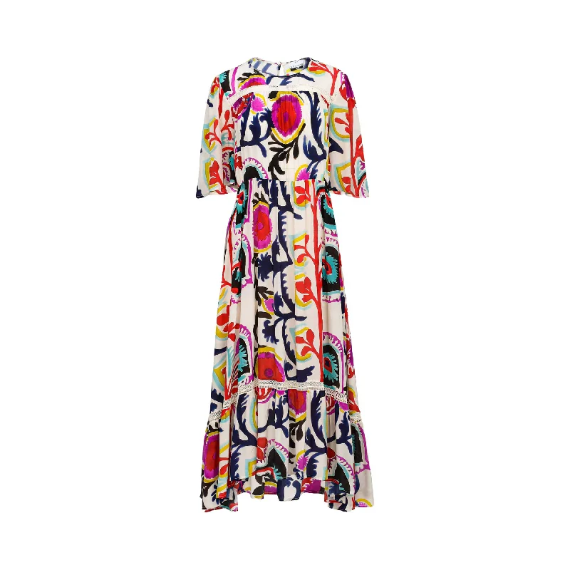 Sfizio Women's Frida Print Long Dress Tunics Sale discount