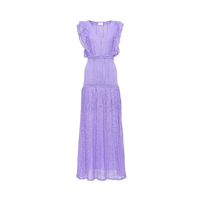 Nenette Women's Lilac Long Dress Tunics Handmade artisanal