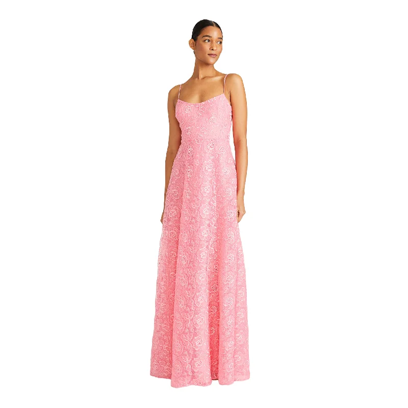 Ml By Monique Lhuillier Women's Linda Petal Pink Long Dress Off-the-shoulder Chic Trendy