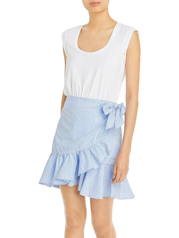 Addyson Womens Belted Midi T-Shirt Dress Handmade Hand-knitted Hand-woven