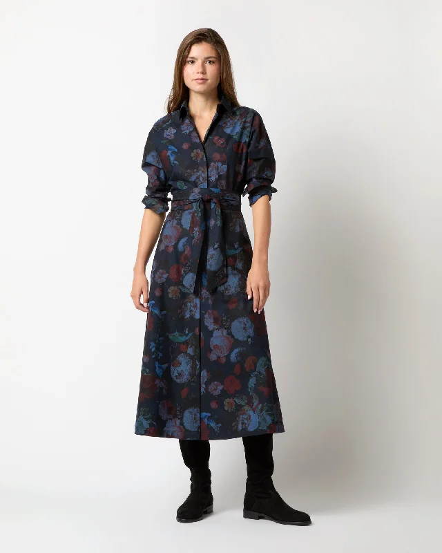 Charlie Shirtwaist Dress in Ink/Multi Floral Poplin Tunics Business professional