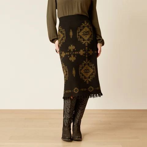 Women's Caldera Sweater Skirt - Relic & Black Welt Pockets Slit Pockets Flap Pockets