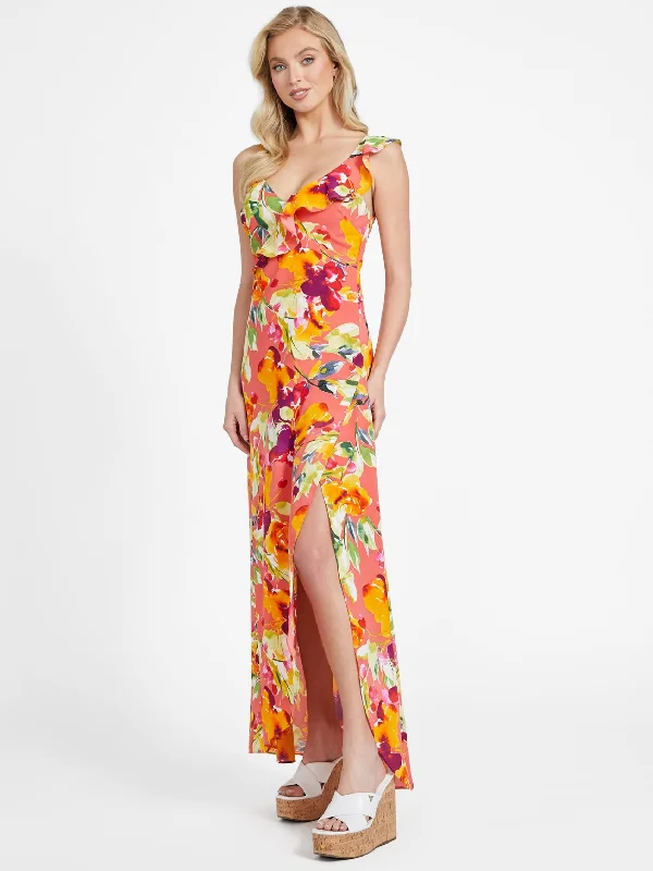 Astella Floral Sleeveless Long Dress Tunics Sophisticated sleek