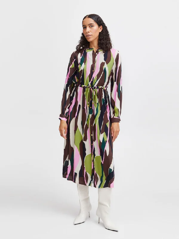 B Young ByHisha Long Dress Guacamole Mix Tunics Brand named