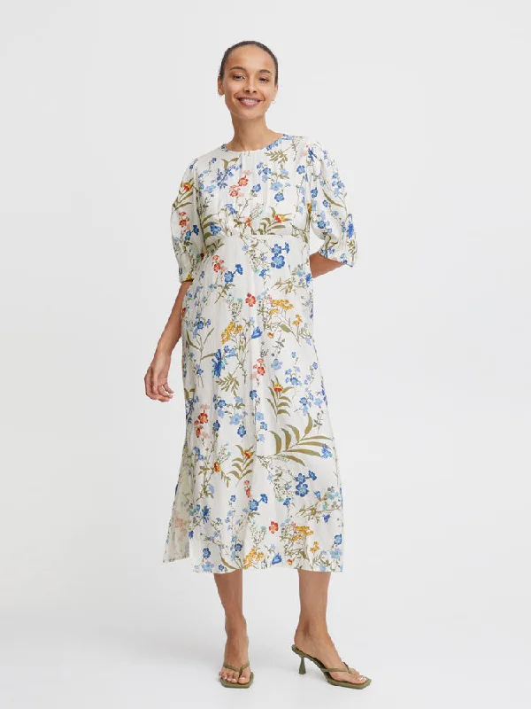 B Young ByImilda Long Dress Marshmallow Mix Tunics Occasion special