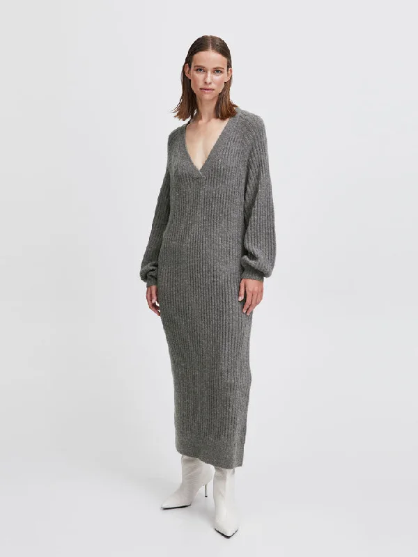 B Young ByOmartha Long Dress Mid Grey Melange Tunics Handmade artisanal