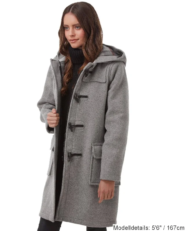 Damen-Dufflecoat in klassischer Passform mit Hornknebeln – Perlgrau Cropped Fleece Jacket Damen-Dufflecoat in klassischer Passform mit Hornknebeln – Perlgrau Cropped Fleece Jacket