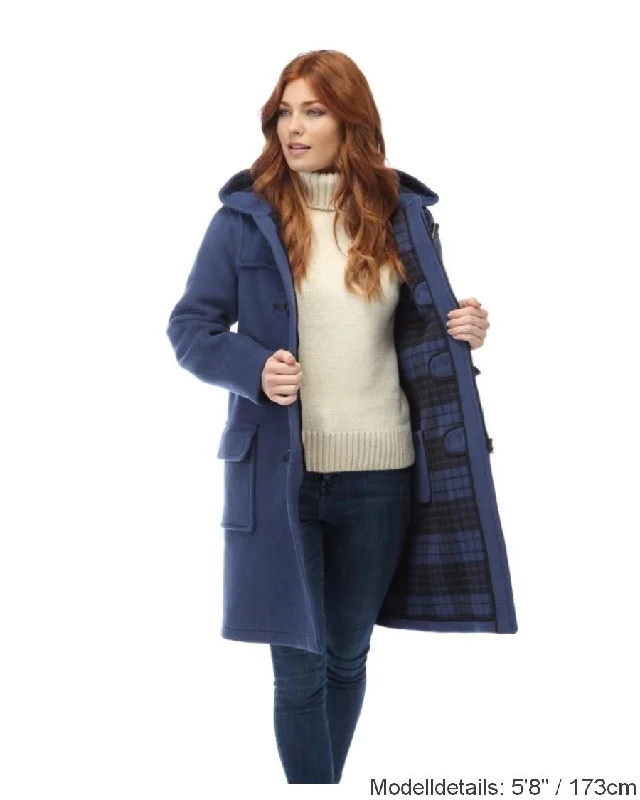 Damen-Dufflecoat in klassischer Passform mit Hornknebeln – Königsblau Boho Fringe Cardigan Damen-Dufflecoat in klassischer Passform mit Hornknebeln – Königsblau Boho Fringe Cardigan