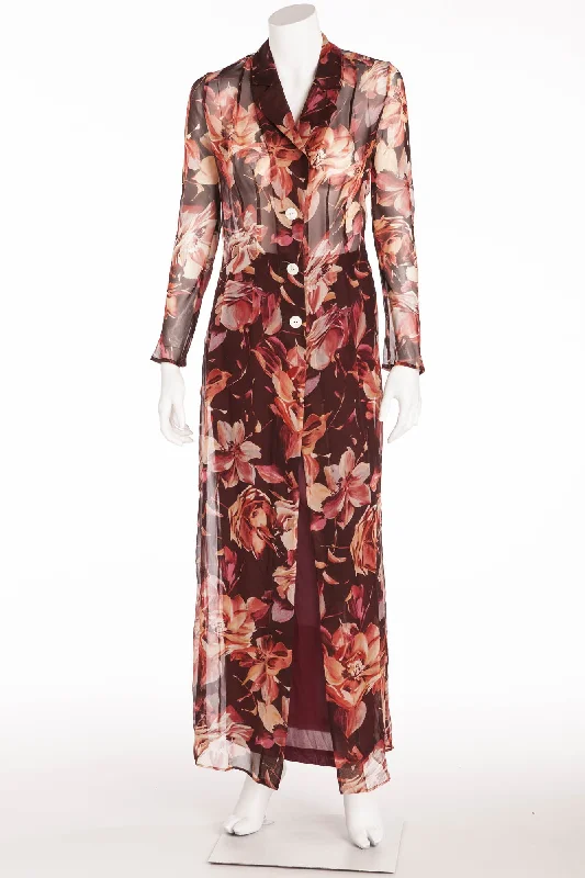 Dolce & Gabbana - 2PC Long Sleeve Floral Chiffon Button Up Jacket and Skirt - Faux Fur Jacket Real Fur Jacket Shearling Jacket Dolce & Gabbana - 2PC Long Sleeve Floral Chiffon Button Up Jacket and Skirt - Faux Fur Jacket Real Fur Jacket Shearling Jacket