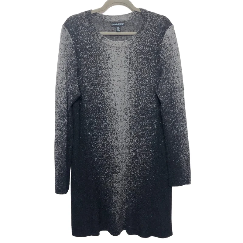 Dress Sweater By Cynthia Rowley In Black & Grey, Size: Xl Stylish Fashionable Trendy