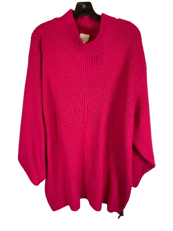 Dress Sweater By H&m In Pink, Size: 4x Spandex Rayon Corduroy