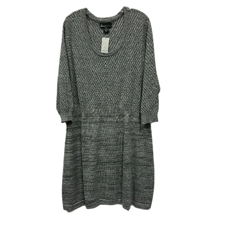 Dress Sweater By Lane Bryant In Grey, Size: 1x Silk Blend Satin Velvet
