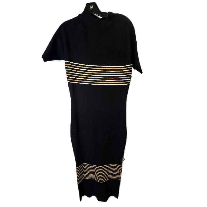 Dress Sweater By Monrow In Black, Size: Xl Cotton Fabric Linen Fabric Terry Fabric