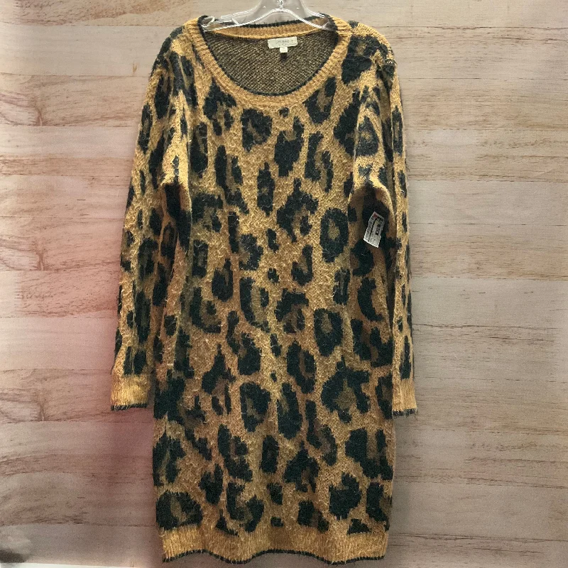 Dress Sweater By Umgee In Animal Print, Size: 1x Terry Terry Cloth Terry Knit