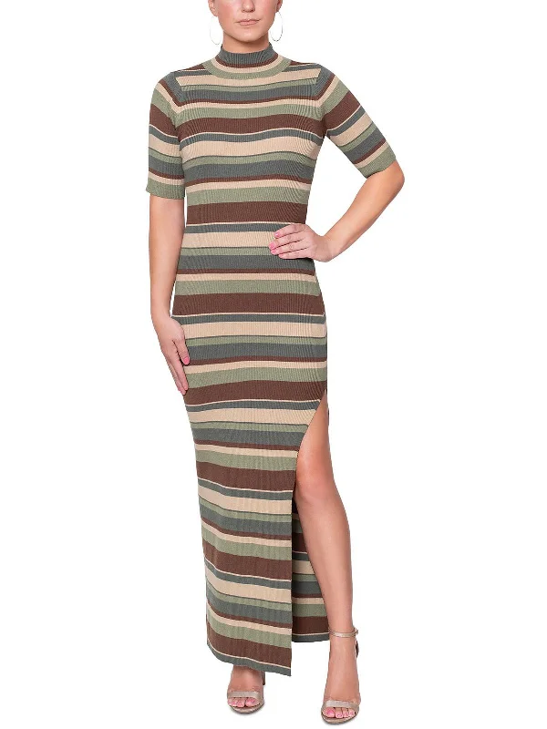 Esme Womens Striped Maxi Sweaterdress Layered Multi-layer Single Layer