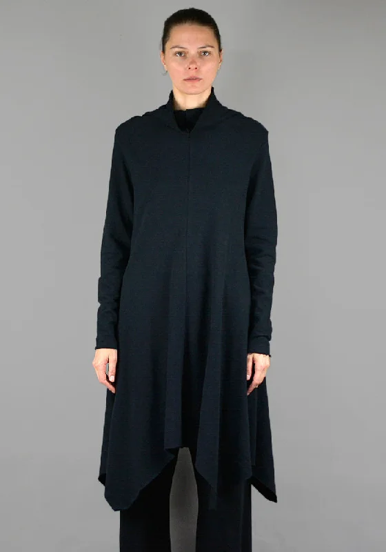 FIRST AID TO THE INJURED PHILOX SWEATER BLACK Boat Neck Shawl Collar Notched Collar