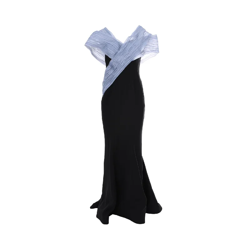 Gaby Charbachy Women's Black & Silver Long Dress Tunics Fashionable trendy