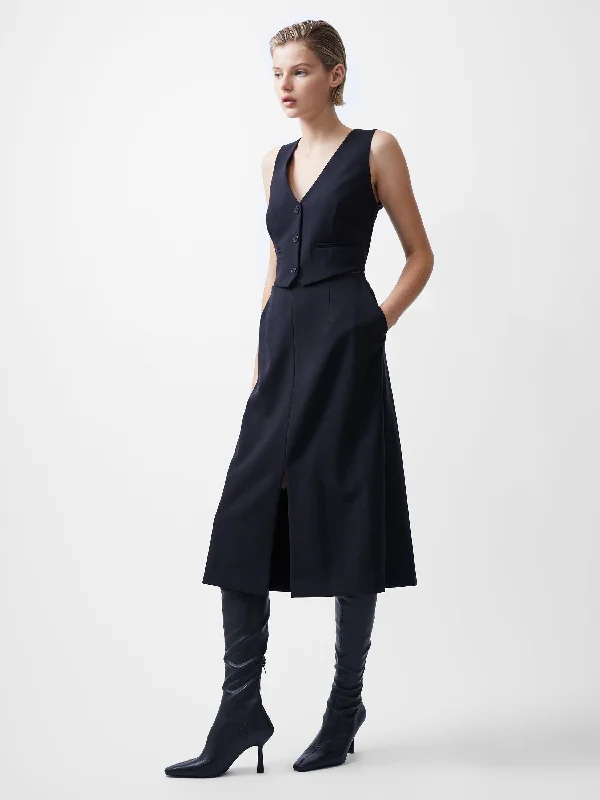 Gemma Twill Waistcoat Dress Tunics Denim casual